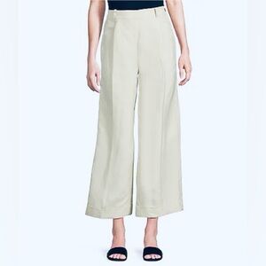 Ralph Lauren women’s linen twill wide leg cropped light sage green pants Sz 12